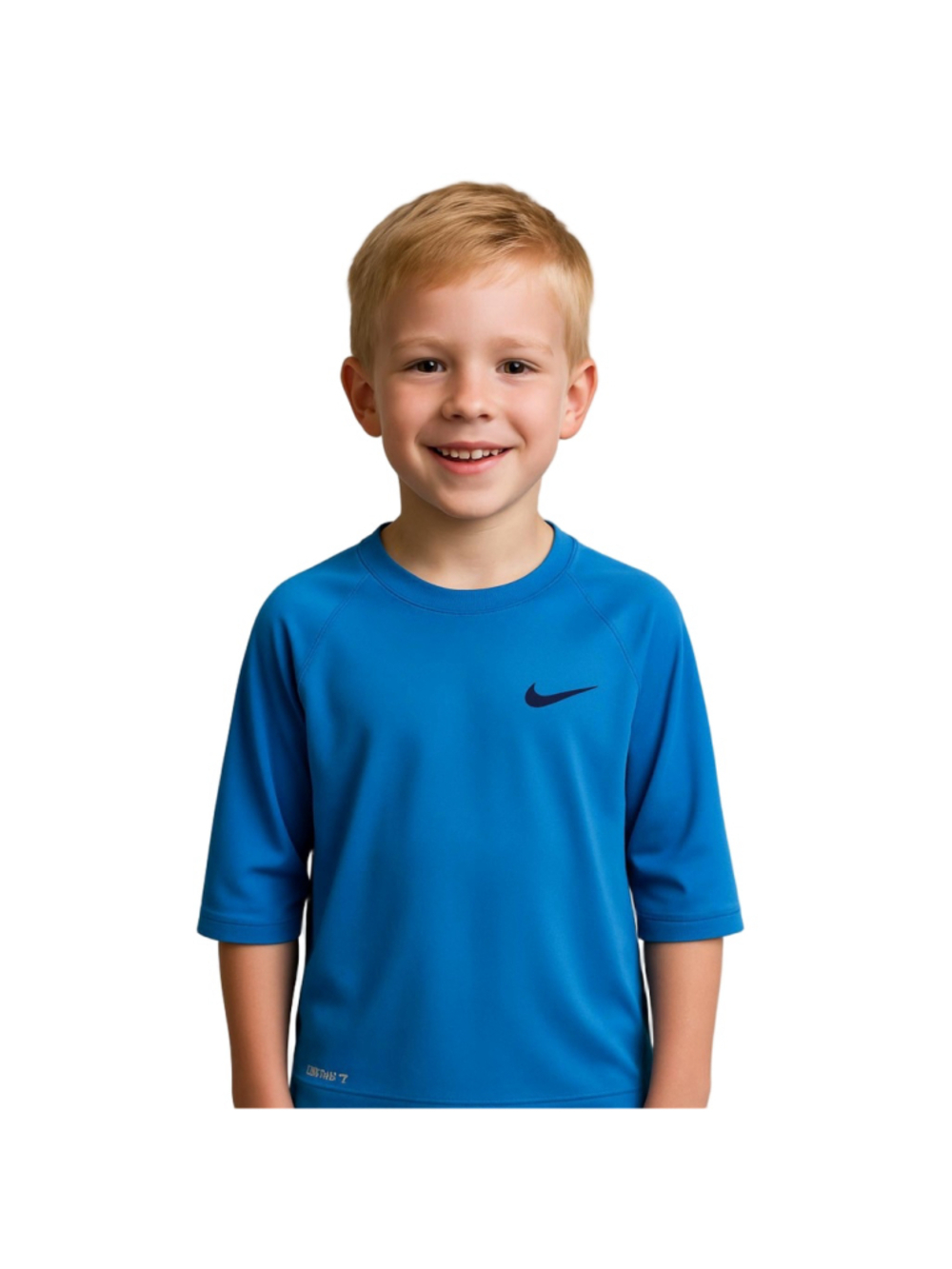 Nike Swim Rash Guard Blue Youth Large Short Sleeve Logo NWT Kids Swim Shirt